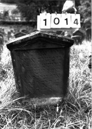Grabstein 1014 (Index: 100099019) Maße HxBxT: 75x47x11 cm Besonderheit: Kindergrab: Grabstein 1014