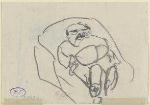 Ugi Battenberg schlafend auf der Couch (Karikatur)