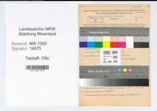 Entnazifizierung Otto Tetzlaff, geb. 14.09.1899 (Postassistent)