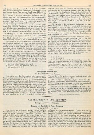 341-344 Kerygma und Theologie im Neuen Testament
