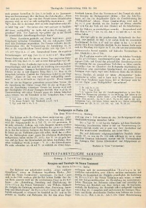 341-344 Kerygma und Theologie im Neuen Testament