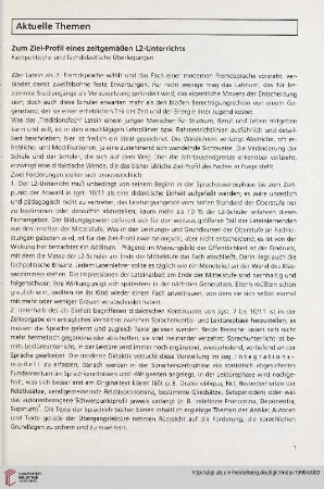 38: Zum Ziel-Profil eines zeitgemäßen L2-Unterrichts : fachpolitische und fachdidaktische Überlegungen