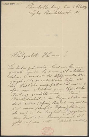 Brief an B. Schott's Söhne : 04.10.1891