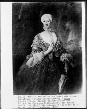Bildnis Elisabeth Dorothea Juliane Freifrau von Buddenbrock (die schöne Iris)