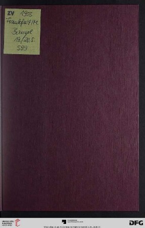 Nr. 599: Katalog / Rudolf Bangel: Versteigerung in Frankfurt a.M.: Handzeichnungen, Aquarelle und Kunstdrucke : älterer und moderner Meister meist aus einer englischen Privatsammlung, sowie aus dem Nachlass eines hiesigen Kunstfreundes ; Antiquitäten und Kunstgegenstände aus Privatbesitz ; Versteigerung 19. und 20. Mai 1903