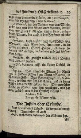 Die Insuln oder Eylande.