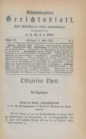 2. Juni 1870-26. Januar 1871 = No. 1-14