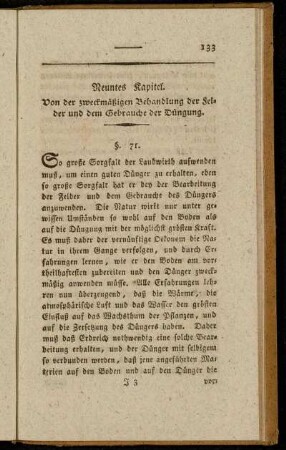 Neuntes Kapitel. Von der zweckmäßigen Behandlung der Felder und dem Gebrauche der Düngung.