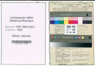 Entnazifizierung Heinrich Simon , geb. 06.09.1891 (Rektor)