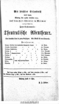 Theatralische Abentheuer