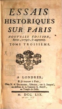 Essais Historiques Sur Paris, 3