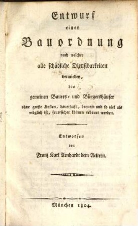 Entwurf einer Bauordnung