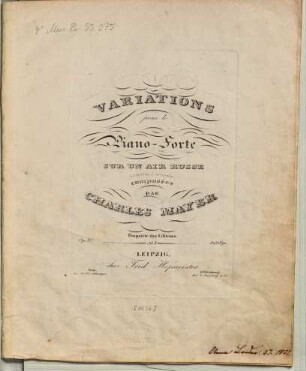 Variations pour le piano-forte sur un air russe : op. 41,2