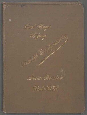 Schriftmusterbuch der Schriftgießereien Emil Berger und Gustav Reinhold ohne Titel