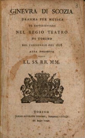 Ginevra di Scozia : Dramma per musica