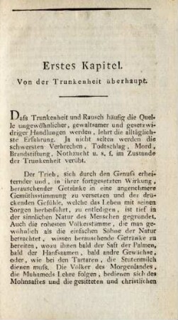 Erstes Kapitel. Von der Trunkenheit überhaupt