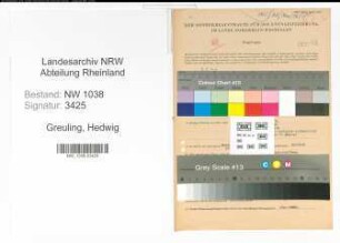 Entnazifizierung Hedwig Greuling , geb. 05.02.1900 (Lehrerin)