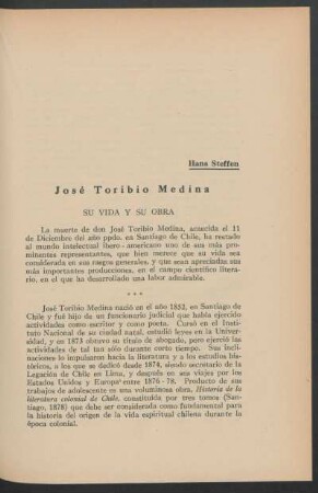 José Toribio Medina - Su vida y su obra