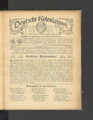 Nr. 12. Dezember 1908. III. Jahrg.