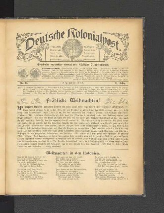 Nr. 12. Dezember 1908. III. Jahrg.