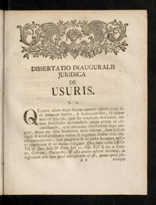 3-16, Dissertatio Inauguralis Juridica De Usuris. Corollaria.
