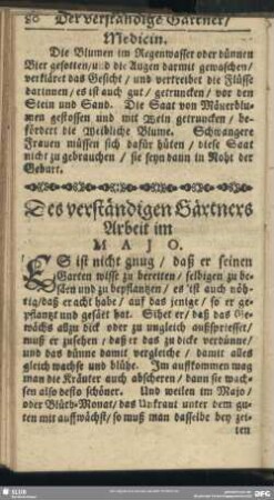 Des verständigen Gärtners Arbeit im Majo