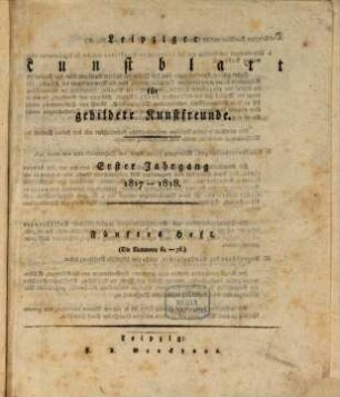 Leipziger Kunstblatt für gebildete Kunstfreunde, insbesondere für Theater und Musik. 1. 1817/18, 2 = 31.1.1818 - 16.6.1818
