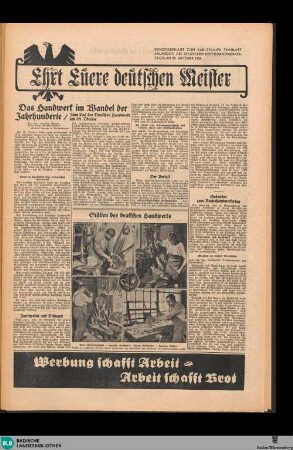 Karlsruher Tagblatt, Sonderbeilage. Ehrt Eure deutschen Meister