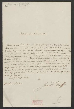 Brief an Unbekannt : 01.07.1878