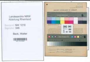Entnazifizierung Walter Beck , geb. 01.10.1895 (Landwirt)