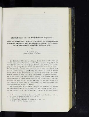 Mittheilungen aus der Versuchsstation Regenwalde.