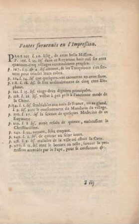 Fautes survenues en l'Impreßion