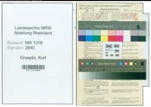 Entnazifizierung Kurt Grospitz , geb. 17.07.1909 (Lehrer)