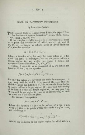 Note on lacunary functions.