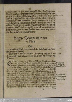 Andere Predigt uber den 104. Psalm