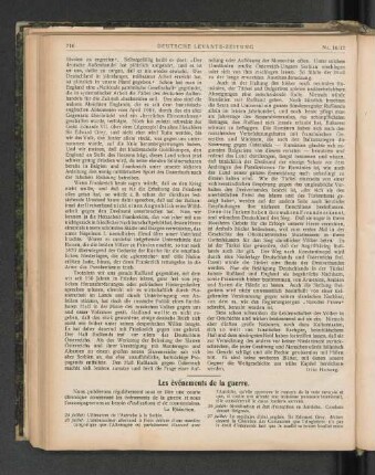 Les evenements de la guerre.
