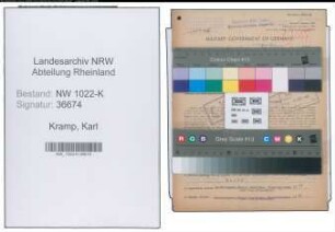 Entnazifizierung Karl Kramp , geb. 04.03.1915 (Bahnbeamter)