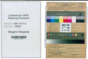 Entnazifizierung Margarete Wiegand , geb. 25.12.1885 ()