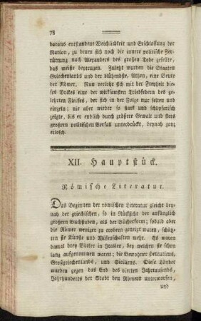XII. Hauptstück. Römische Literatur.