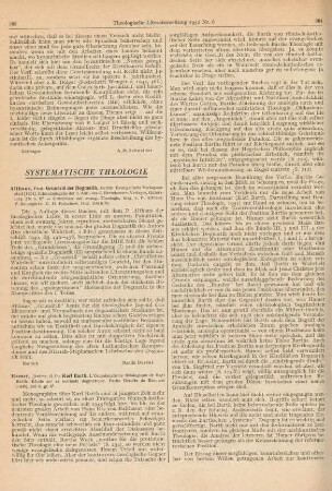 363 [Rezension] Althaus, Paul, Grundriss der Dogmatik