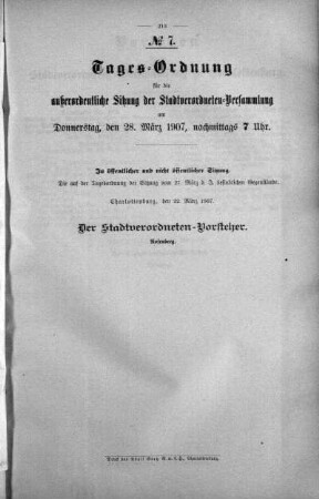 Tages-Ordnung No. 7. (146-147), 28. März 1907