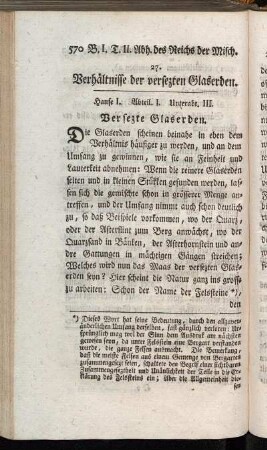 27. Verhältnisse der versezten Glaserden