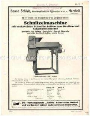 Gemüse-Schnitzelmaschine