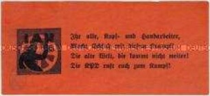 Handzettel der IAH mit der Aufforderung zur Wahl der KPD
