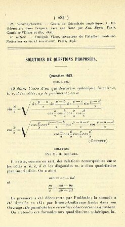 Solutions de questions proposées.