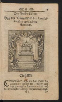 Der sibende Discurs. Von der Uneinigkeit der Confessionisten in Glaubens-Satzungen