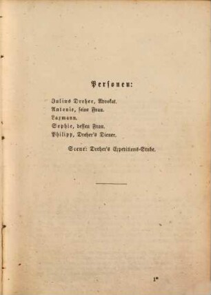 Wie zwei Tropfen Wasser! : Lustspiel in 1 Akt. Nach einem französischen Stoffe bearbeitet von Eduard Bloch