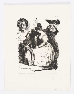 Studienblatt mit Figuren, Blatt 14 der Folge "Skizzen und Pochaden"