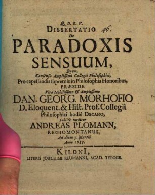 Diss. de paradoxis sensuum