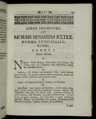 Liber secundus, de Morbis Sensuum externorum principalioribus.